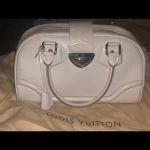 AUTHENTIC Louis Vuitton ivory bag purse bowling